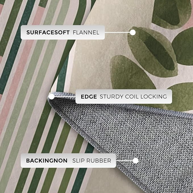 Mid Century Modern Rugs for Home Decor, 3x5 ft, Boho Abstract Geometry Area Rugs for Living Room, Soft Non Slip Washable Minimalist Arched Carpet Bedroom Decorations Dt-Ghf-19