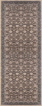 Vintage Floral 2x5 Runner, Mocha Brown Washable Hallway Runner, Non-Slip Kitchen Runner, Super Soft Thin Printed Faux Wool Carpet for Entryway, Front Door, Backdoor Bedside