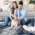 3x5 Blue Area Rug: Modern Abstract Washable Rugs for Entryway Kitchen Bedroom Indoor - Non-Slip Stain Resistant Thin Low Pile
