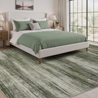PADOOR Modern Abstract Area Rug - 8x10 Washable Rugs Non-Slip, Large Rug Ultra Soft Low Pile Rugs for Living Room Bedroom Dining Room Nursery Room Playroom Green