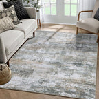 WILLSUN Washable Area Rugs, 3x5 Non-Slip Boho Large Area Rugs for Living Room, Bedroom, Machine Washable Vintage Rug, Indoor Floral Print Carpet for Home Decor, Kid & Pet Friendly Mat