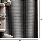 Beverly Rug Micro Loop Area Rug Black/White 8x10 Geometric Modern Luxury Zebra Durable Soft Indoor Rugs for Living Dining Room Office Stain Resistant Non Shedding Casual Indoor Carpet 8 x 10