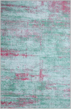 9x12 Abstract Area Rugs for Living Room, Modern Washable Indoor Rug for Bedroom, Thin Soft Large Non-Slip Carpet for Dining Room Home Office Farmhouse Decor - Abstract Green Red