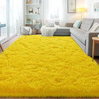 Area Rugs for Living Room, Soft Shaggy Carpets for Living Room, Fuzzy Rugs for Kids' Room, Perfect Decor for Modern Home Yellow 8x10 Feet