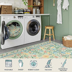 Lahome Sage Green 6x9 Bedroom Rugs, Boho Washable Rugs for Living Room, Soft Wool Carpet for Nursery, Vintage Low Pile Carpet for Kids Playroom Girls, Tea Green