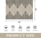 HelloTree Area Rug 4x6 Geometric Rug,Washable Modern Neutral Stain Resistant Indoor Carpet Boho Living Room Moroccan Rugs Fluffy Rug for Living Room Bedside Room Decor for Family-Cream