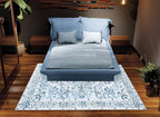Bloom Rugs Caria Washable Non-Slip 3x5 Rug - Blue Traditional Area Rug for Living Room, Bedroom, Dining Room, and Kitchen - Exact Size: 3' x 5'