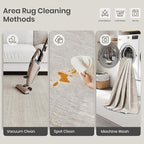 Valenrug Washable Rugs 4x6 - Stain Resistant 4x6 Area Rugs for Living Room, Non Slip Backing Printed Rugs for Bedroom, Folable Machine Washable Area Rug(4'x6', Beige)