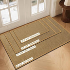 LEKEEPGO Door Mat 36"x59", Non Slip Door Mat Indoor Entrance, Rubber Backing Front Indoor Doormat Washable Absorbent Low-Profile Entryway Entry Resist Dirt Inside Door Mats, Light Brown