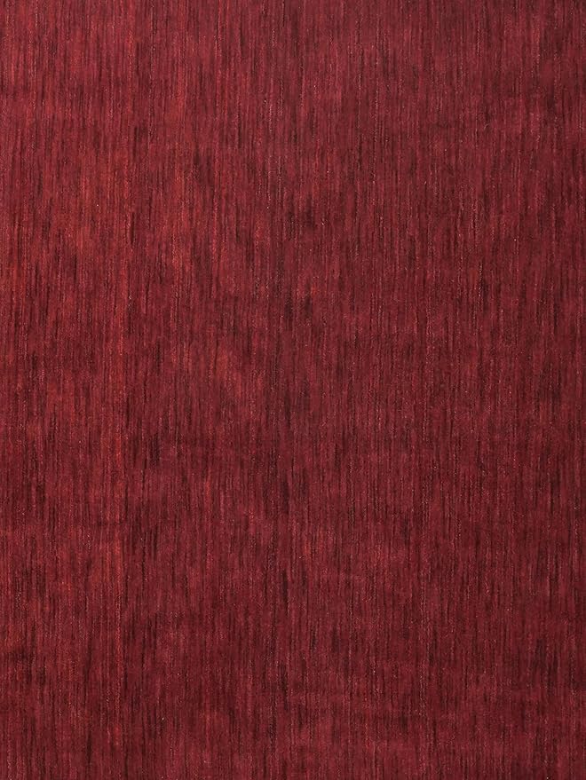 Hand Knotted Loom Wool ECO-Friendly Area Rugs - 6'x6', Square, Dark Red Color, Solid Plain Design, High Pile Handmade Anti Skid Area Rugs for Living Room, Bed Room (L00111)
