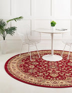 Unique Loom Sialk Hill Collection Area Rug - Washington (3' 3" Round Burgundy/Cream)