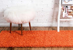 Unique Loom Solid Shag Collection Area Rug (2' 7" x 10' Runner Tiger Orange)