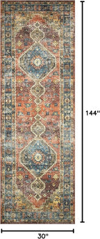 Loloi Skye Collection SKY-11 Rust/Blue 2'-6" x 12'-0" Runner Rug