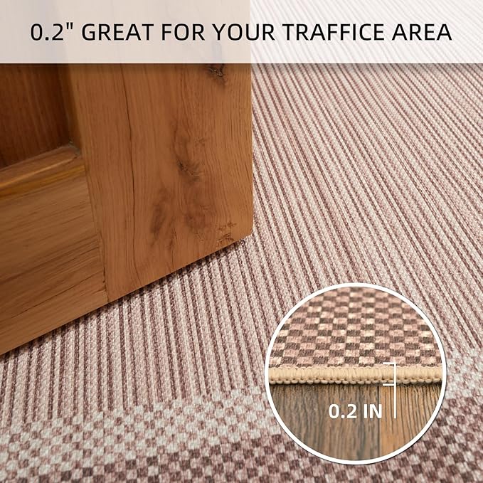 ILANGO Jute Area Rugs for Living Room, Woven Washable Rugs 3'x5' Indoor, Natural Farmhouse Rugs for High Traffice Areas, Non Slip Carpet with Rubber Backing for Bedroom Kitchen Porch