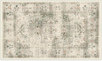 RUGGABLE Washable Vintage Area Rug – Sarrah Sage 3x5, Stain-Resistant, Non-Slip – Small Machine Washable Rugs for Living Room, Bedroom, Hallway, Entryway & Office–with Standard Pad
