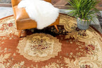 Unique Loom Versailles Collection Traditional Classic Floral Motif Area Rug (6' 0 x 6' 0 Round, Terracotta/ Ivory)