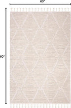 SAFAVIEH Marrakesh Collection Area Rug - 10' Square, Beige, Moroccan Boho Tribal Tassel Design, Non-Shedding & Easy Care, Ideal for High Traffic Areas in Living Room, Bedroom (MRK517C)