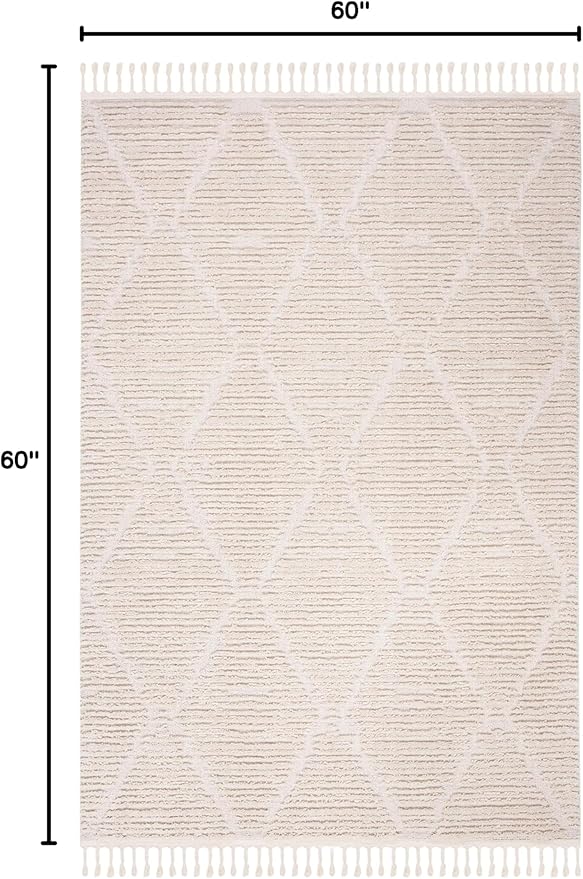 SAFAVIEH Marrakech Collection Area Rug - 10' x 14', Beige, Moroccan Boho Tribal Tassel Design, Non-Shedding & Easy Care, Ideal for High Traffic Areas in Living Room, Bedroom (MRK517C)