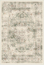 RUGGABLE Washable Vintage Area Rug – Sarrah Sage 4x6, Stain-Resistant, Non-Slip – Medium Machine Washable Rugs for Living Room, Bedroom, Hallway, Entryway & Office–with Standard Pad
