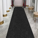 Ottomanson 2'7" x 13' Hallway Runner with Scraper Pile - Extra Durable Non-Slip Rug Mat for Indoor & Outdoor Use - Ideal for Kitchen, Entryway & Garage - High-Traffic Carpet, Black