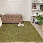 Alfa Rich 5x8 Green Washable Area Rugs for Living Room Bedroom Kitchen Cotton Decor Solid Rug