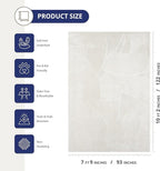 Abani Zen 8' x 10' Cream Rug – Neutral Brush Stroke Sandbrush Design, Large Soft Area Rug for Living Room & Bedroom, Durable & Easy to Clean
