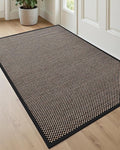 DEXI Ultra Thin Entryway Indoor Door Mat 36x56, Non Slip Rubber Backing Inside Entry Mat, Low Profile Easy Clean Dirt Trapper Doormat for Inside Entrance Patio, Black