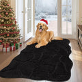 Large Dog Door Mat for Muddy Paws, 32x47 Absorbent Dirt Trapper Long Door Mat, Non-Slip Washable Mud Mat for Dogs, Polyester Microfiber Soft Pet Rug Mat for Entryway, Mud Dog Paws, Patio (Black)