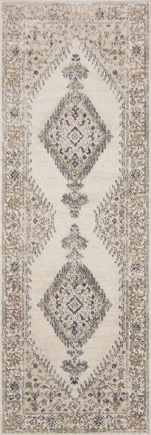 Loloi Teagan Collection TEA-02 Oatmeal/Ivory 7'-11" x 10'-6" Area Rug, Large, Soft Neutral Rug, High-Traffic for Living Room, Bedroom, Home Office, Dining Area