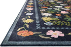 Loloi Rifle Paper Co. Canopy Collection CNP-04 Black 5'-0" x 5'-0" Round Accent Rug