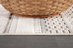 CAMILSON Modern Runner Rug 2x7 Luxury Geometric Pattern Micro Loop Hallway Rugs Soft High and Low Pile Stain Resistant Easy to Clean Non-Shedding Entryway Kitchen Indoor Area Carpet (White/Black)