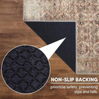 Keen Home Design 2x10 Rug - Machine Washable Runner Rug with Non-Slip Backing, Ideal for Hallway, Entryway, Kitchen, Laundry Room - Vintage, Easy Clean, Durable, Low Pile - (2'6" x 10')