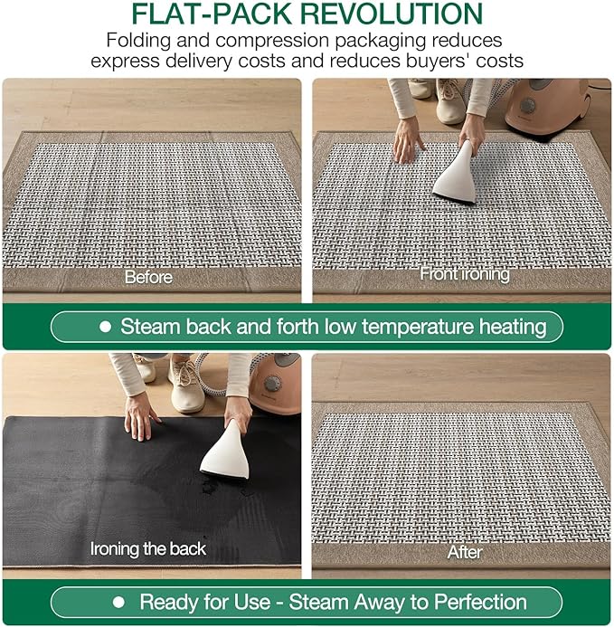LUMI Inside Door Mat for Entry 20"x32", Absorbent, Dirt Trapper, Low Profile Thin, Non Slip Mats with Rubber Backing, Ideal for Indoor, High Traffic, Garage, Entrance, Classic Beige
