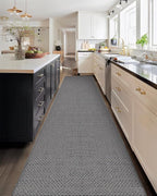Color&Geometry Door Mat 2'4"x12' Runner Rug with Rubber Backing, Non Slip Washable Hallway Rug, Carpet Runners for Hallway Living Room Bedroom, Light Grey (Rolled-up NO Creases)