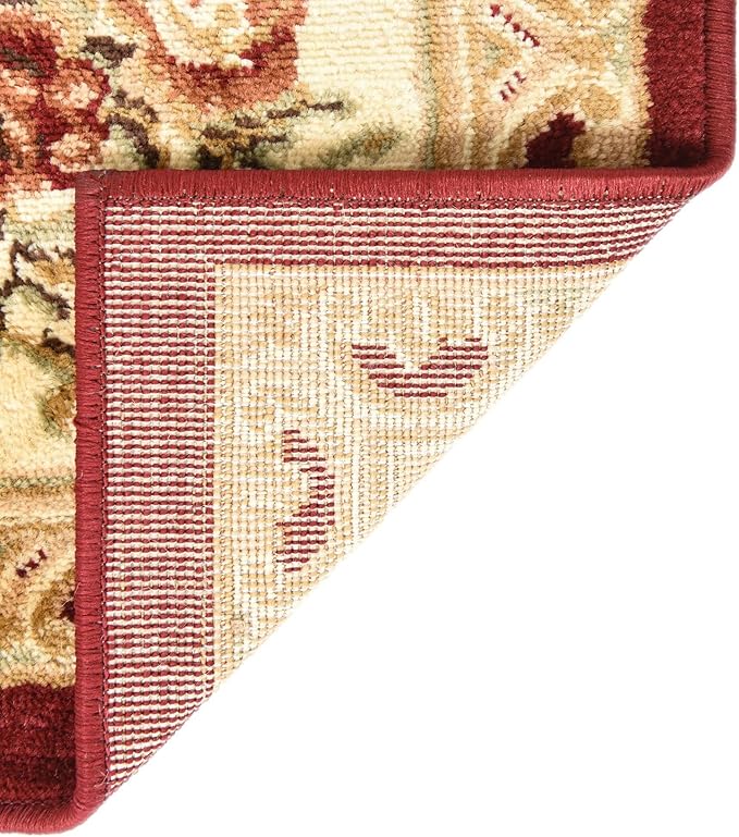 Unique Loom Versailles Collection Traditional Classic Floral Motif Area Rug (10' 0 x 14' 0 Rectangular, Burgundy/Ivory)