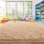 Area Rugs for Living Room, Soft Shaggy Carpets for Living Room, Fuzzy Rugs for Kids' Room, Perfect Decor for Modern Home Camel 9x12 Feet