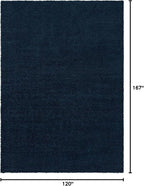 Unique Loom Solid Shag Collection Area Rug (10' x 13' 11" Rectangle, Sapphire Blue/ Navy Blue)