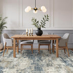 GENIMO Abstract Area Rug 6x9, Washable Large Modern Rug Non Slip, Low Pile Lightweight Soft Carpet for Living Room, Bedroom, Dining Room, Navy Blue
