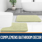 OLANLY Bathroom Rugs 30x20, Extra Soft Absorbent Chenille Bath Rugs, Rubber Backing Quick Dry, Machine Washable Bath Mats for Bathroom Floor, Tub and Shower, Home Decor Accessories, Vanilla