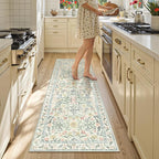 Lahome Washable Runner Rug 2x6, Boho Kitchen Runner Rugs 24 x 72 Non Slip,Vintage Indoor Throw Carpet for Bedside Hallway Entry Bedroom Laundry, Beige/Multi