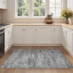 3x5 Area Rug Living Room Rugs - Washable Neutral Modern Abstract Soft Thin Rug Indoor Floor No Slip Rug Carpet for Bedroom Under Dining Table Home Office Decor - Dark Gray