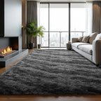Zentavio Area Rugs for Living Room 6x9 Large Rugs for Bedroom Carpet Fluffy Fuzzy Soft Shag Aesthetic Plush High Pile Gray Throw Rug for Nursery Kids Room Dorm Marble Grey
