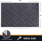 PURRUGS Easy Care Area Rug 6ft x 9ft, Non-Slip Machine Washable Entry Rug, Stain Resistant Accent Rug for Hallway, Bedroom, Living Room and Mudroom, Grey