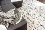 Rugs.com Lattice Trellis Collection Rug – 10' x 14' White Low-Pile Rug Perfect for Living Rooms, Large Dining Rooms, Open Floorplans