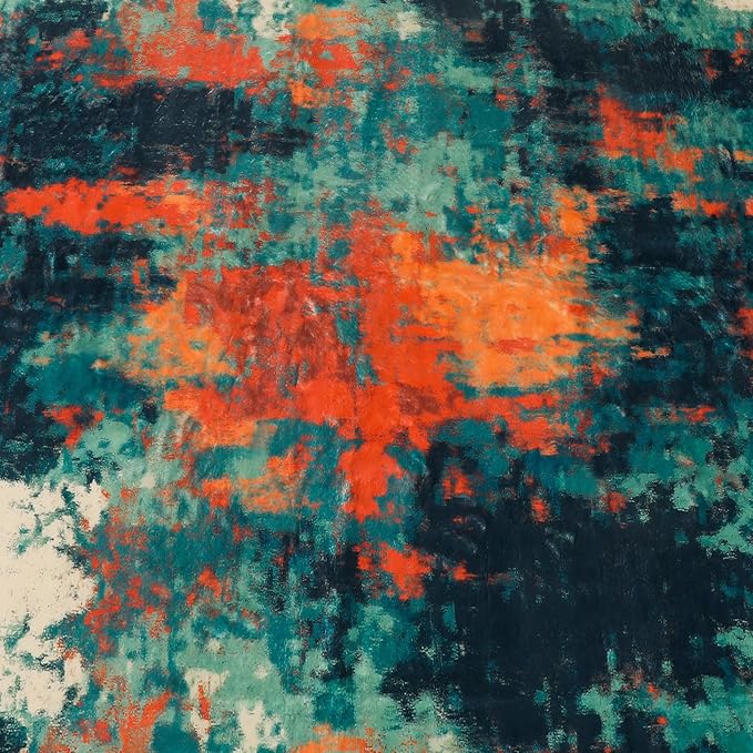 5x7 Abstract Area Rug, Modern Washable Indoor Rugs for Living Room, Soft Large Non-Slip Carpet for Bedroom Dining Room Home Office Farmhouse Decor - Forest Camouflage
