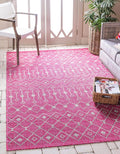 Unique Loom Outdoor Trellis Collection Area Rug - Tribal Trellis (4' 1" x 6' 1" Rectangle, Fuschia/ Gray)