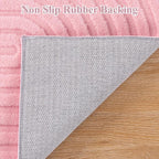 Pauwer 4x6 Washable Area Rugs for Living Room Modern Pink Solid Color Soft Fluffy Rugs for Bedroom Non Slip Boho Accent Indoor Mat Floor Carpet Cover for Kids Room Dining Room Kitchen Office, Pink