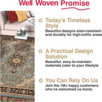 Well Woven Barclay Collection Medallion Kashan Light Blue 5x7 Area Rug - for Living Room, Bedroom, and Dining Room