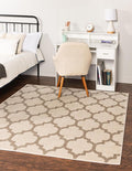 Rugs.com Lattice Collection Rug – 6 Ft Square Beige and Light Brown Medium-Pile Rug Perfect for Living Rooms, Kitchens, Entryways