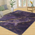 3x6 Abstract Marble Bedroom Rug Under Bed - Purple-Marble Kids Room Rugs, Luxury Stone Pattern Bedroom Runner Rug Soft Washable for Living Room Kitchen